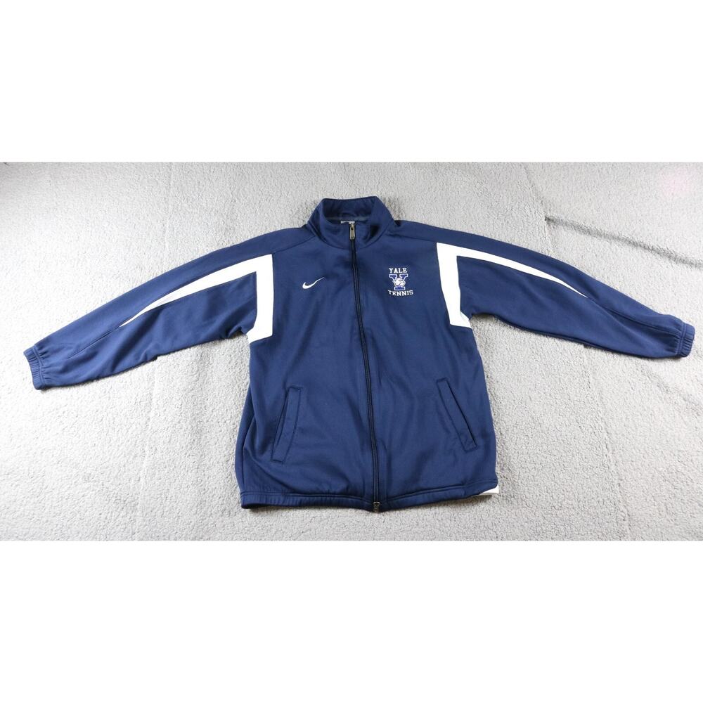 Vintage Yale Bulldog Mens Nike M Tennis Blue White Soft Shell Track Jacket